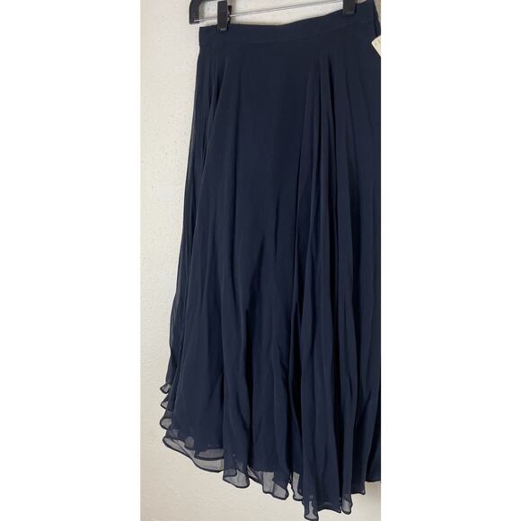 New With Tags BlackTie Neiman Marcus Formal Silk Long Full Navy Skirt Size 4 - Picture 3 of 13